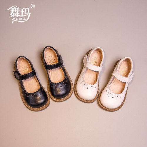 舞玛2026春季新款女童公主风皮鞋