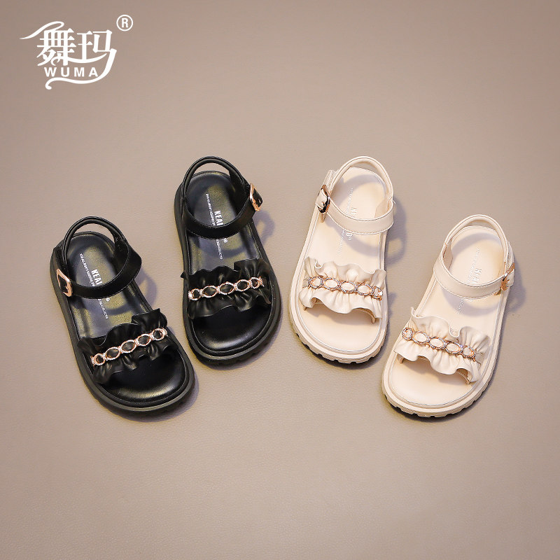 女童鞋儿童凉鞋2025新款夏季露趾女孩软底成人亲子防滑沙滩鞋XJ