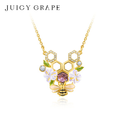 轻奢法式鸢尾花蜜蜂吊坠项链