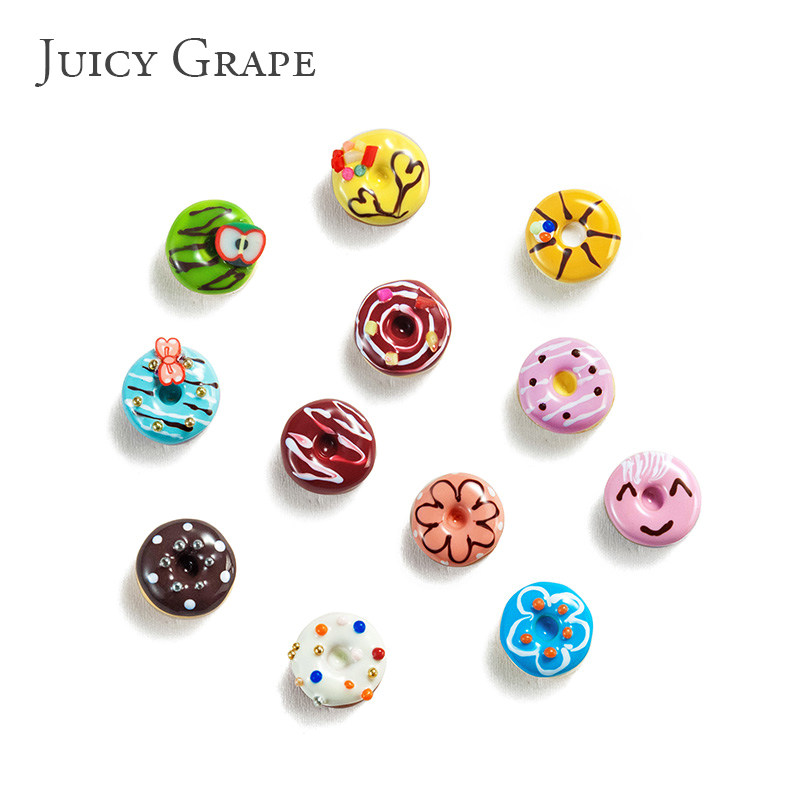 juicy grape925银珐琅耳钉简约可爱甜美迷你耳饰气质百搭甜甜圈女