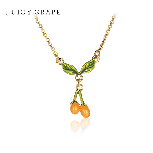 juicygrape原创设计小金桔项链女