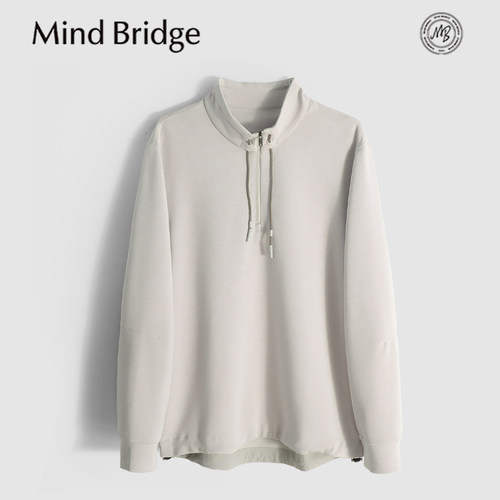 MindBridge绵羊毛混纺/户外运动休闲立领套头卫衣春/优雅腔调MB2V