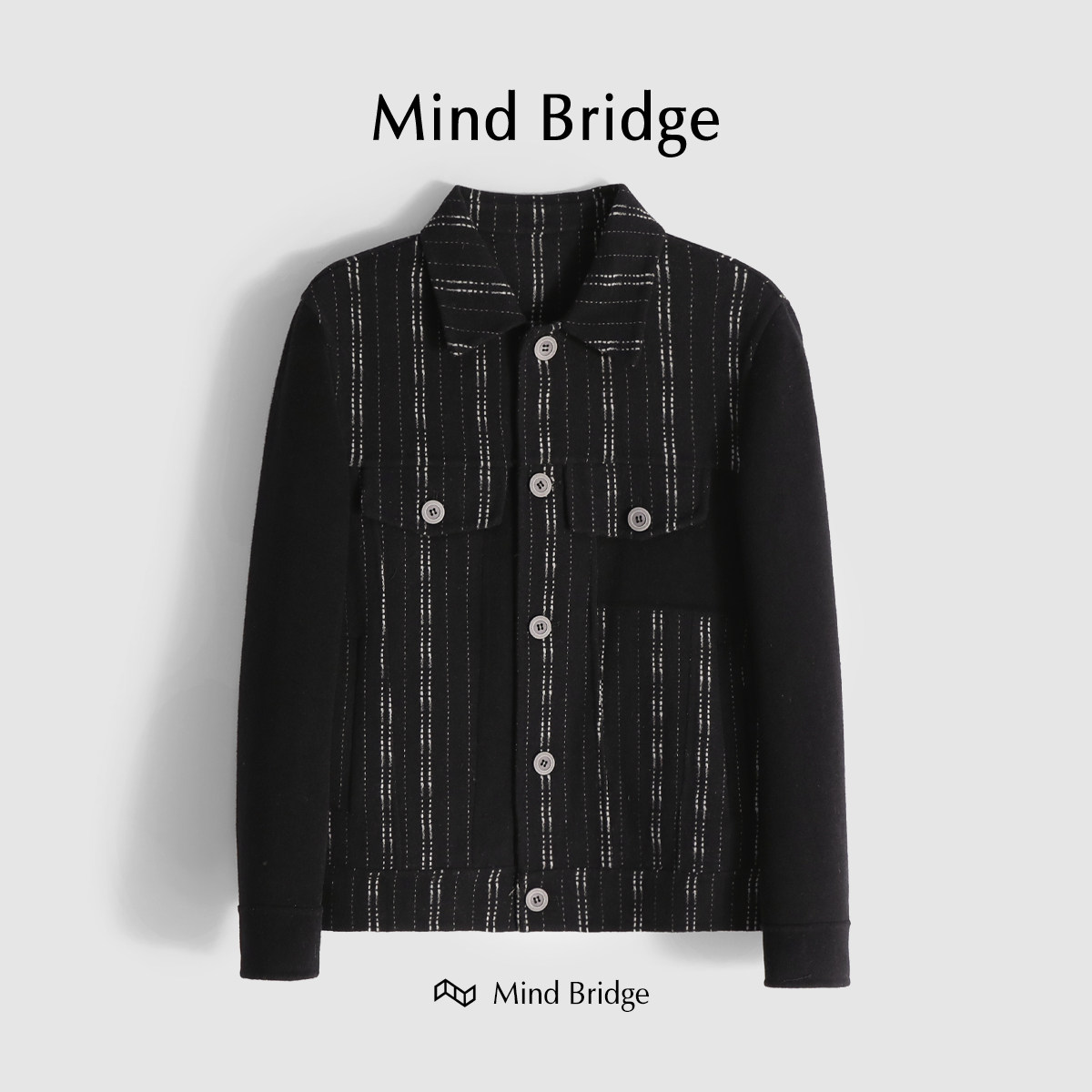MindBridge【二手黑胶片】羊毛双面呢外套男短款防风保暖冬 M4003