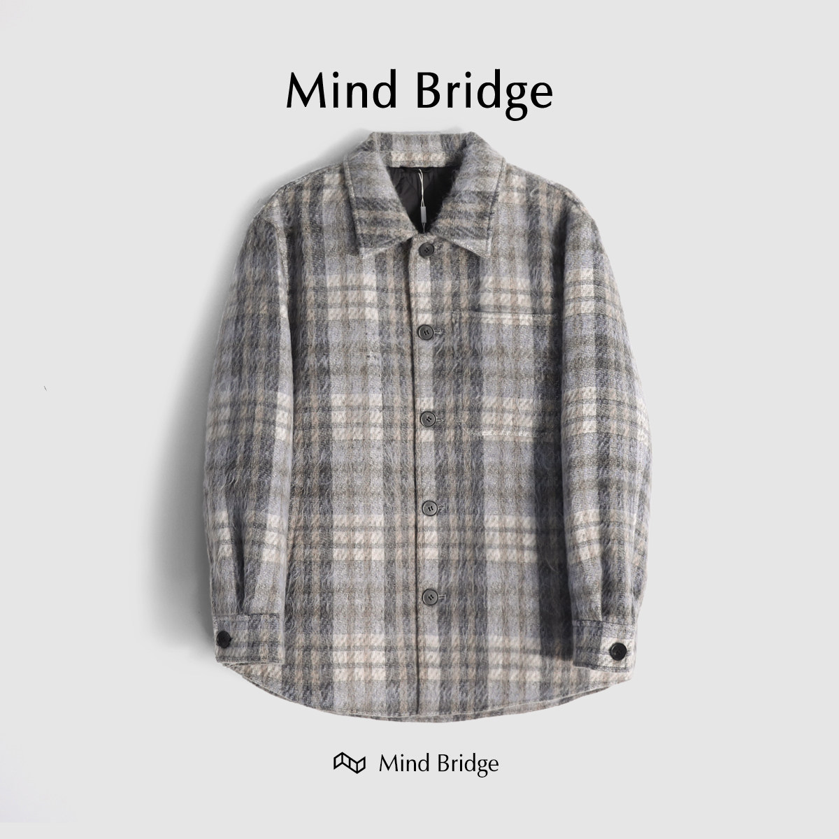 MindBridge【即将断码】短款休闲羊毛呢大衣保暖棉服夹克男 M4293