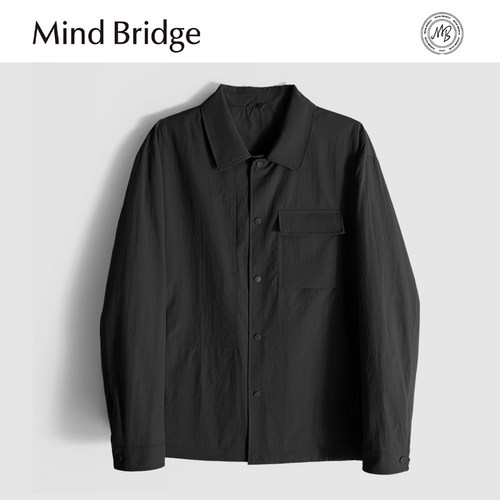 MindBridge【黑金时代】春季男士翻领休闲衬衫式夹克防风透气MA1N