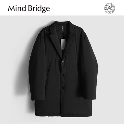MindBridge90鸭绒/防钻绒/冬季商务休闲防风保暖中长款羽绒服MA5P