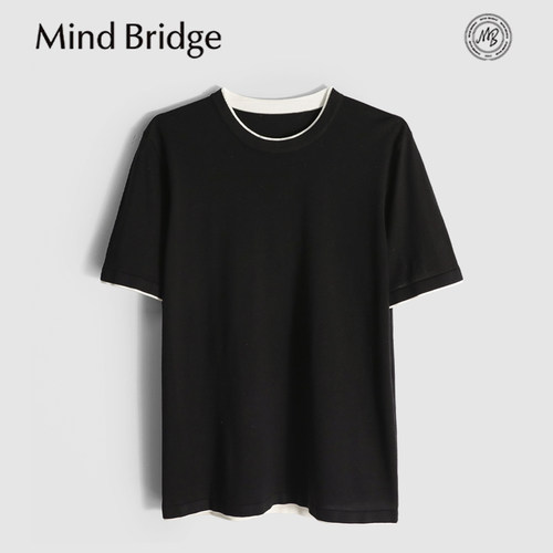 MindBridge100%莱赛尔/3色圆领短袖T恤针织POLO衫/高阶穿搭感MB11