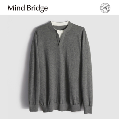 MindBridge山羊绒混纺/秋冬防风保暖山羊绒弹力针织衫内搭男MA8X