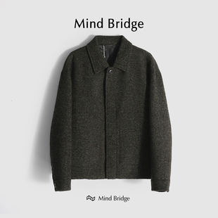 MindBridge【即将断码】重磅短款休闲羊毛呢大衣男防风保暖 M4335