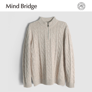 MA72 秋冬宽松休闲保暖针织衫 MindBridge100%绵羊毛 560g加厚织造