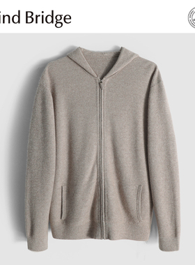 MindBridge 羊绒羊毛混纺/480g秋冬宽松休闲连帽保暖针织开衫MA6R