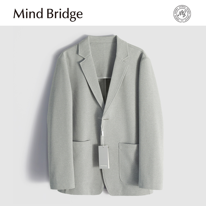 MindBridge 华夫格弹力针织/秋季韩版商务休闲西服外套男正装MAA2