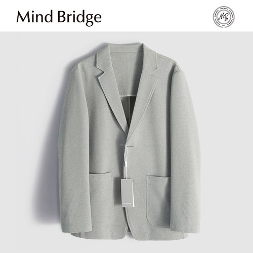 MindBridge 华夫格弹力针织/秋季韩版商务休闲西服外套男正装MAA2