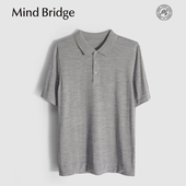 T恤针织POLO衫 MindBridge100%绵羊毛 双色商务休闲翻领短袖 男MB0S