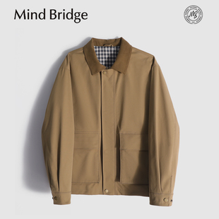 巴恩风 厚润柔软 拼接翻领休闲夹克MB2J 超柔棉感斜纹 MindBridge