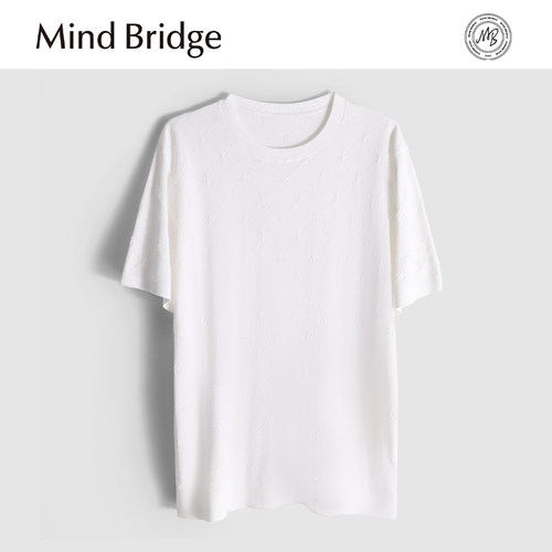 MindBridge【双股125支】基础款经典圆领丝麻棉针织短袖T恤男MA2X