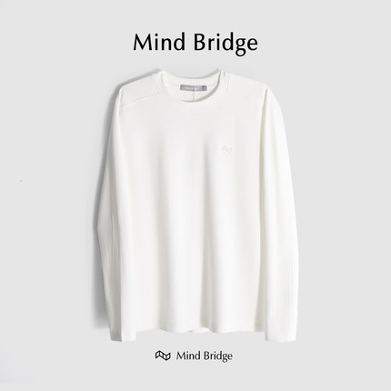 百家好/MindBridge春季纯棉圆领长袖打底衫男士保暖内搭透气M4310