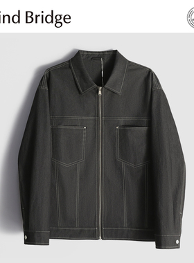 MindBridge 棉质混纺牛仔面料/秋季弹力商务休闲翻领夹克抗皱MAB6