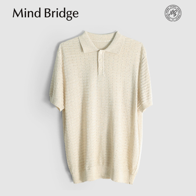 MindBridge亚麻+莱赛尔/商务休闲翻领短袖T恤POLO衫/宽松透气MB59