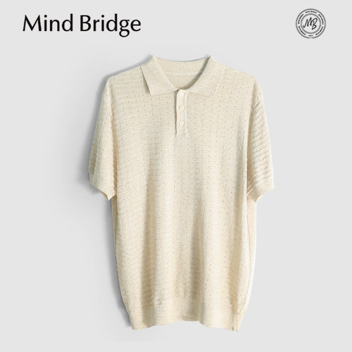MindBridge亚麻+莱赛尔/商务休闲翻领短袖T恤POLO衫/宽松透气MB59