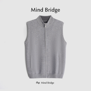 内搭背心男M4315 百家好 MindBridge春季 保暖绵羊毛无袖 打底针织衫