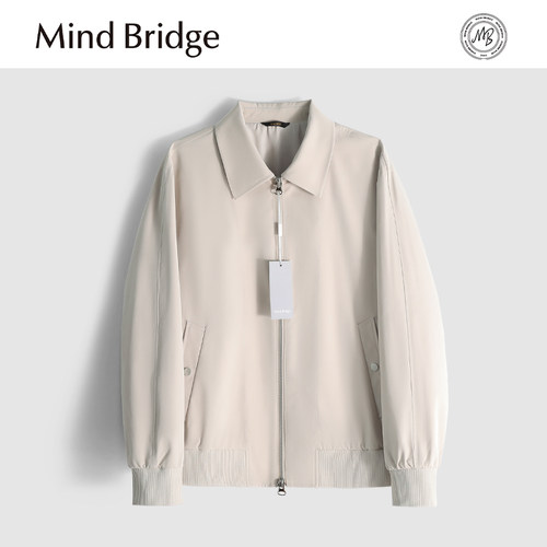 MindBridge【环保涤纶】春季商务休闲防风翻领夹克男抗皱透气MA2M