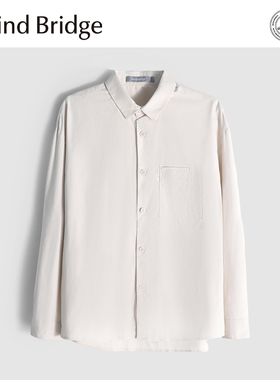 百家好/MindBridge男士高端莱赛尔天丝商务休闲翻领长袖衬衫M4456