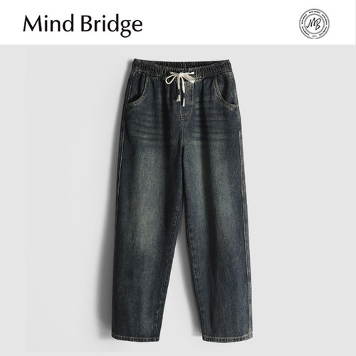 MindBridge天丝棉混纺/秋冬男士防风保暖弹力直筒休闲牛仔裤 MABK