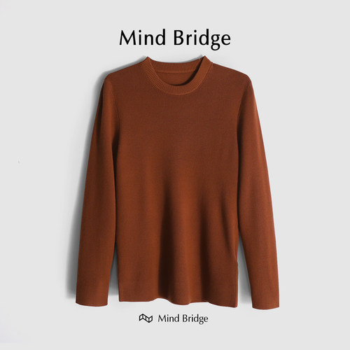 MindBridge绵羊毛圆领针织衫保暖