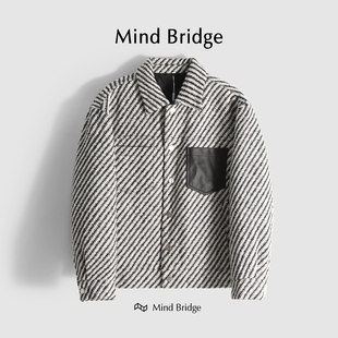 M4007 黑白撞色斑马纹宽松休闲外套棉服 MindBridge 迷人烟熏味