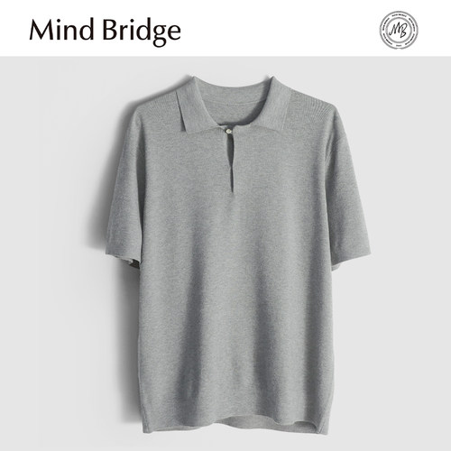 MindBridge【即将断码】秋冬翻领休闲保暖内搭短袖针织衫打底MA8Z