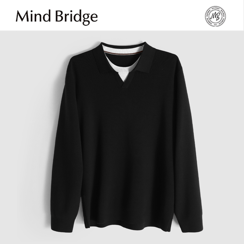 MindBridge重磅480克/秋冬假两件防风保暖加厚高弹力针织衫男MAC0