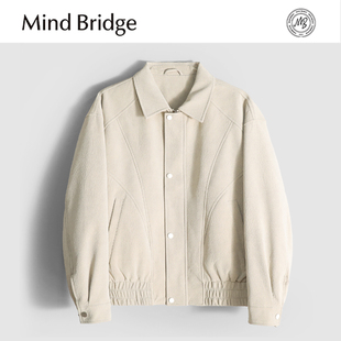 防风保暖翻领休闲麂皮绒羽绒夹克MACX 冬季 MindBridge90鸭绒 PU皮