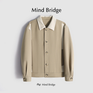 M4259 高端肌理商务休闲翻领夹克外套男春 MindBridge 古早小花