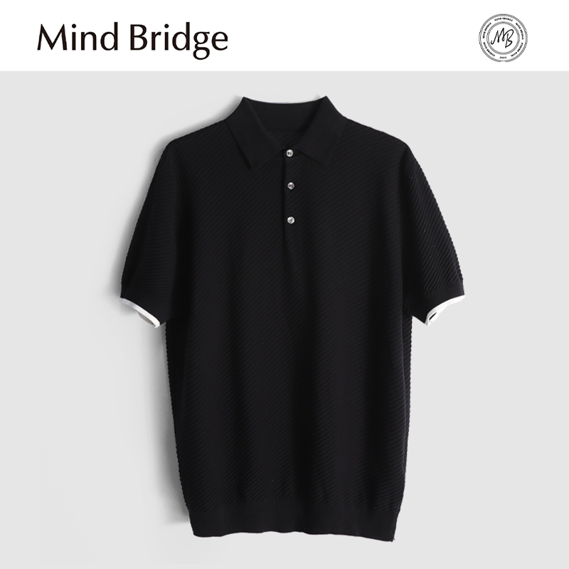 MindBridge【100%全棉】夏季商务休闲短袖T恤POLO衫抗皱透气 MA0U