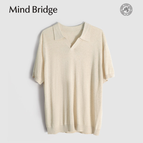 MindBridge270g天丝/亚麻+莱赛尔/商务休闲针织短袖T恤POLO衫MB64