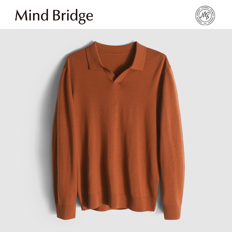 MindBridge100%绵羊毛/15.78μm/秋冬商务休闲保暖针织衫垂感MA6D