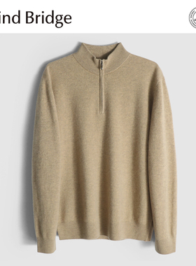 MindBridge 羊绒羊毛混纺/310g秋冬半高领宽松休闲保暖针织衫MA6P