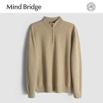 MindBridge 羊绒羊毛混纺/310g秋冬半高领宽松休闲保暖针织衫MA6P