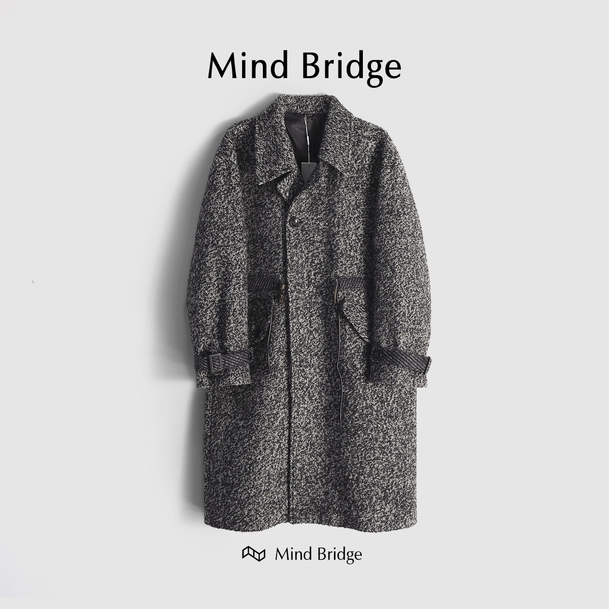 MindBridge【奢感男神】重磅羊毛呢大衣长款保暖过膝风衣冬 M4302,男装,毛呢大衣,淘宝优惠券,粉丝福利购,淘宝优惠卷