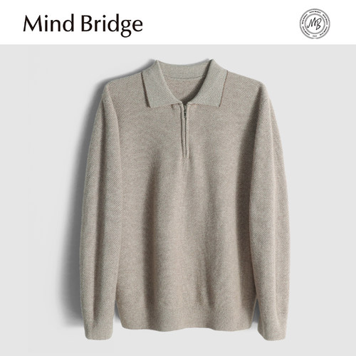 MindBridge绵羊毛/山羊绒/双股16支秋冬休闲商务保暖针织衫男MA6T