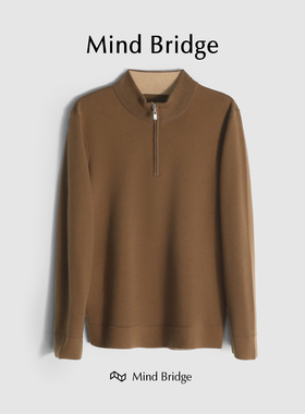 百家好/MindBridge春季半高领保暖绵羊毛内搭针织长袖打底衫M4314