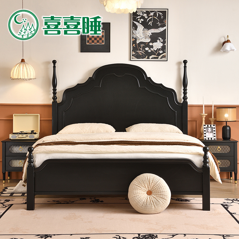 牢固与美观兼具复古风安娜床
