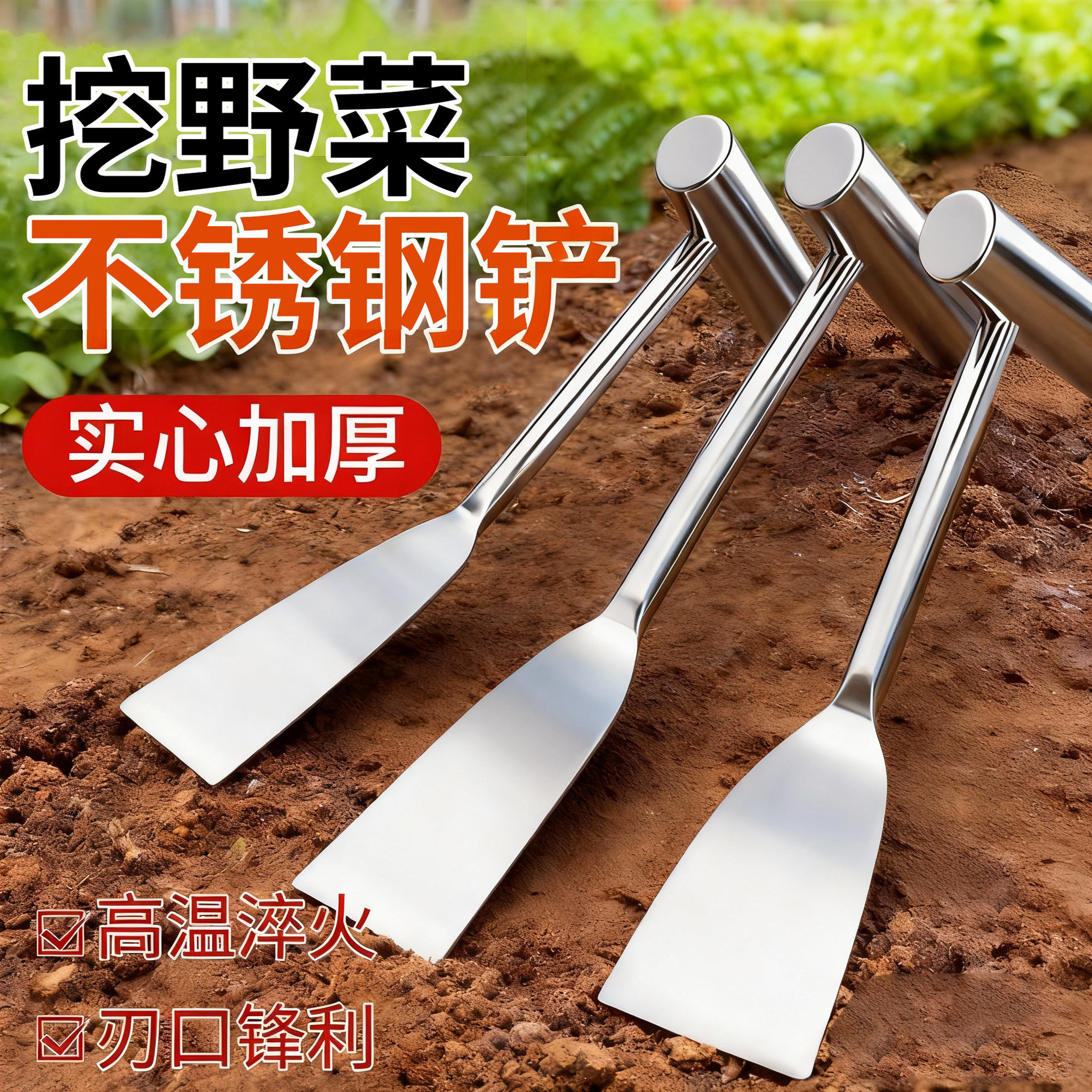 挖野菜不锈钢铲子挖蒜铲农用除草小铲子挖沙挖土种菜户外园艺铲子,鲜花速递/花卉仿真/绿植园艺,铲子,淘宝优惠券,粉丝福利购,淘宝优惠卷