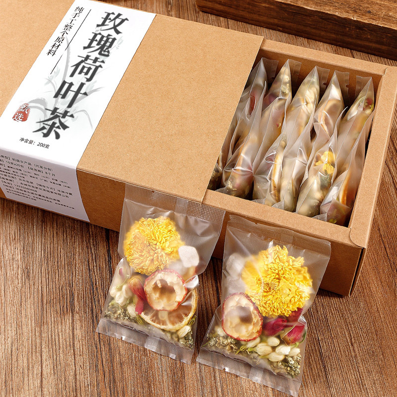 刮油去湿气玫瑰荷叶美容养颜正品消肚排便养生组合花茶官方旗舰店