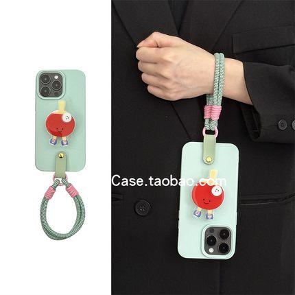 小众设计感旋转乒乓球支架适用苹果15promax手机壳iphone13pro创意软胶韩系11纯色活力12防摔14保护套16