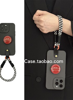 简约圆形可爱红色腊肠狗支架适用16pro苹果15promax手机壳手绳iphone12个性软胶xs韩风创意11防摔保护14pro套