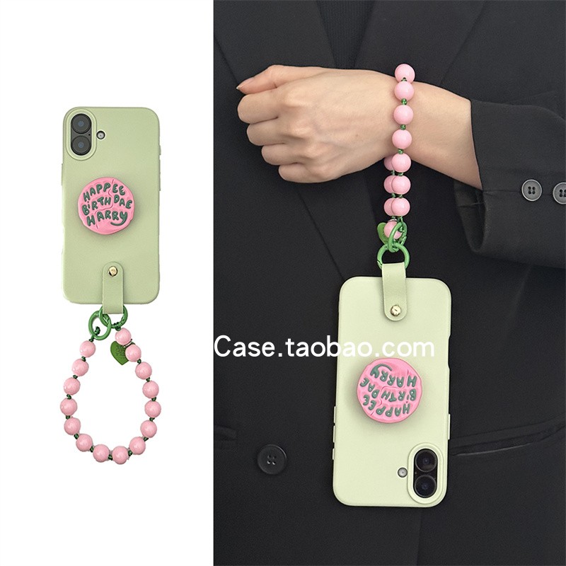 韩风ins海格蛋糕英文支架17promax适用苹果15promax手机壳iphone13清新粉绿撞色15pro软胶12全包14保护16套