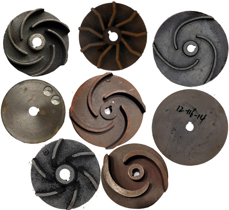 水泵配件开式6叶2叶污水叶轴径20叶轮污水泵孔14/12/18水叶片铸铁