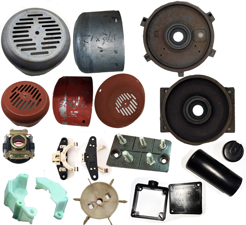 YC单相大马力电机配件前后端盖接线盒线柱风叶离心开关风罩电容盒